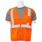 Erb Safety Safety Vest, Economy, Pockets, Mesh, Class 2, S363P, Hi-Viz Orange, SM 61657